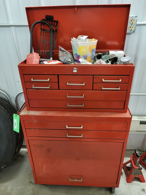 2pc tool chest and contents: Craftsman sockets and wrenches