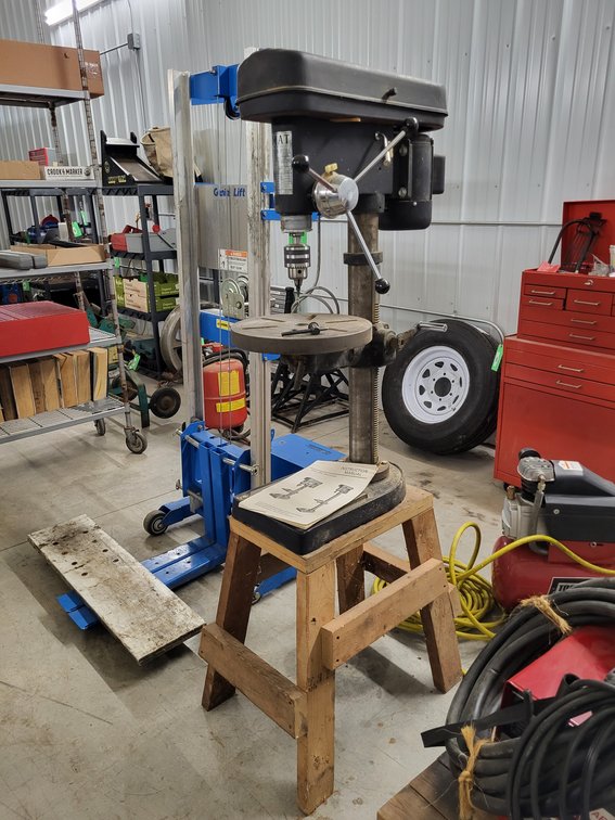 Mat bench top drill press with wood stand