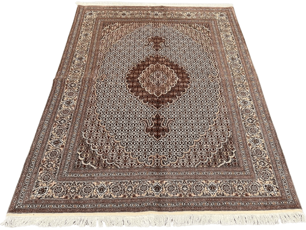 $12,800 Fine Persian Tabriz Wool & Silk Hand-knotted Rug 4'11" x 6'10"