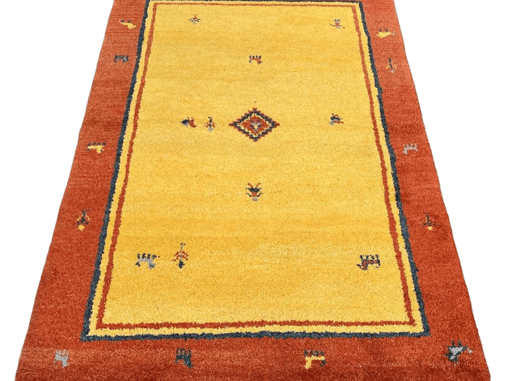 $640 Contemporary Gabbeh Wool Rug 4'1" x 6'1"