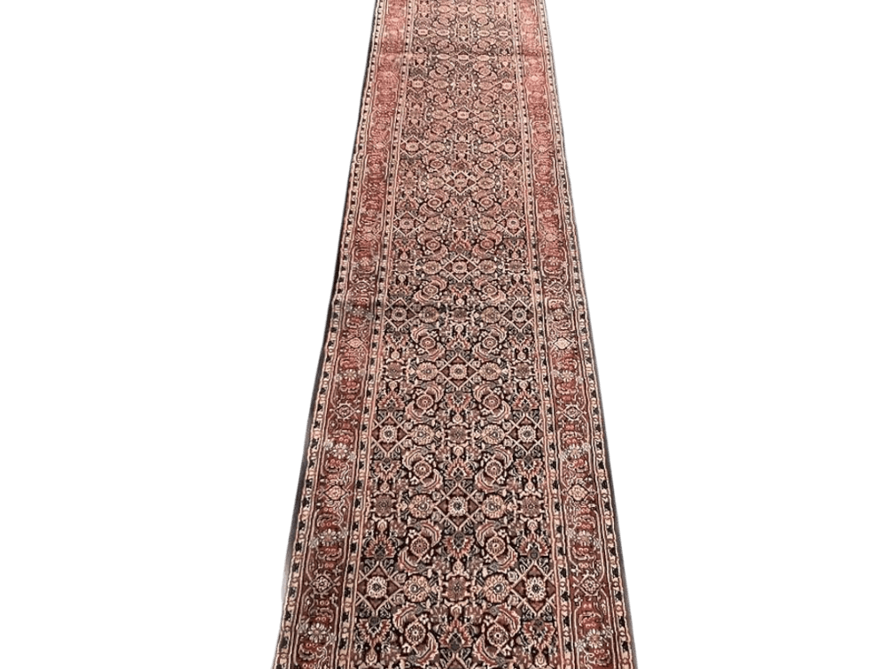 $3,940 Handmade Herati Design Runner 2'6" x 17'5" Wool