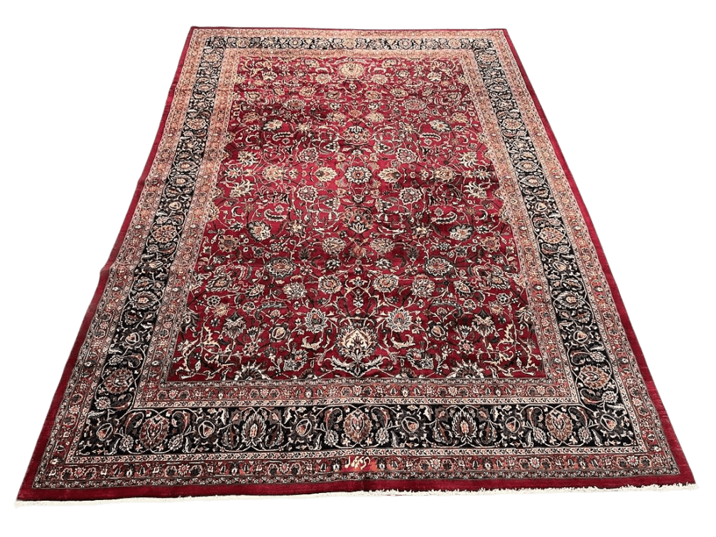 $30,400 Signed Persian Mashad Hand-Knotted Wool Rug 11'3" x 16'4"