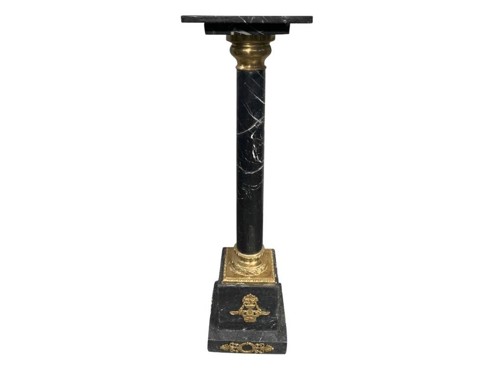 Empire Style Black Marble and Gilt Bronze Pedestal