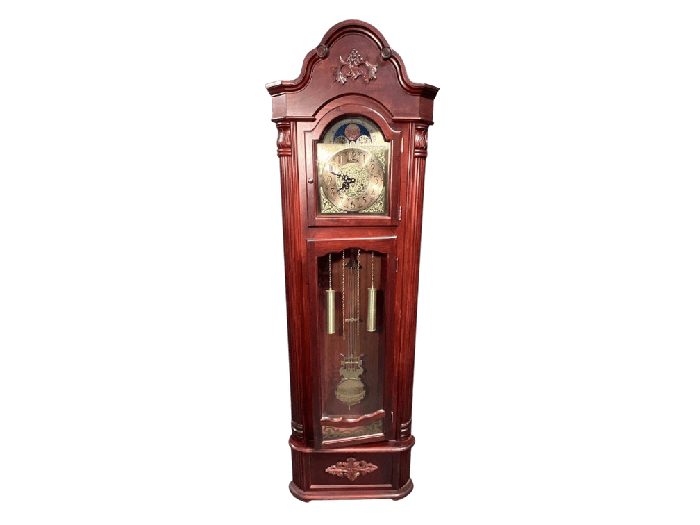 Sorelle Mahogany Grandfather Clock with Moon Phase Dial