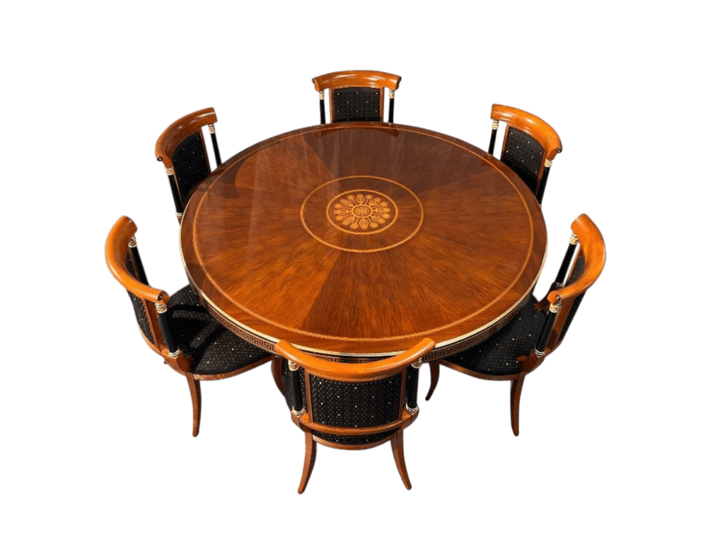 $19,200 Creaciones Gim nez Spain, Custom Commissioned Round Table & 6 Side Chairs