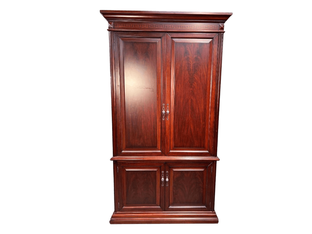 Mahogany Entertainment Armoire with Greek Key Detail