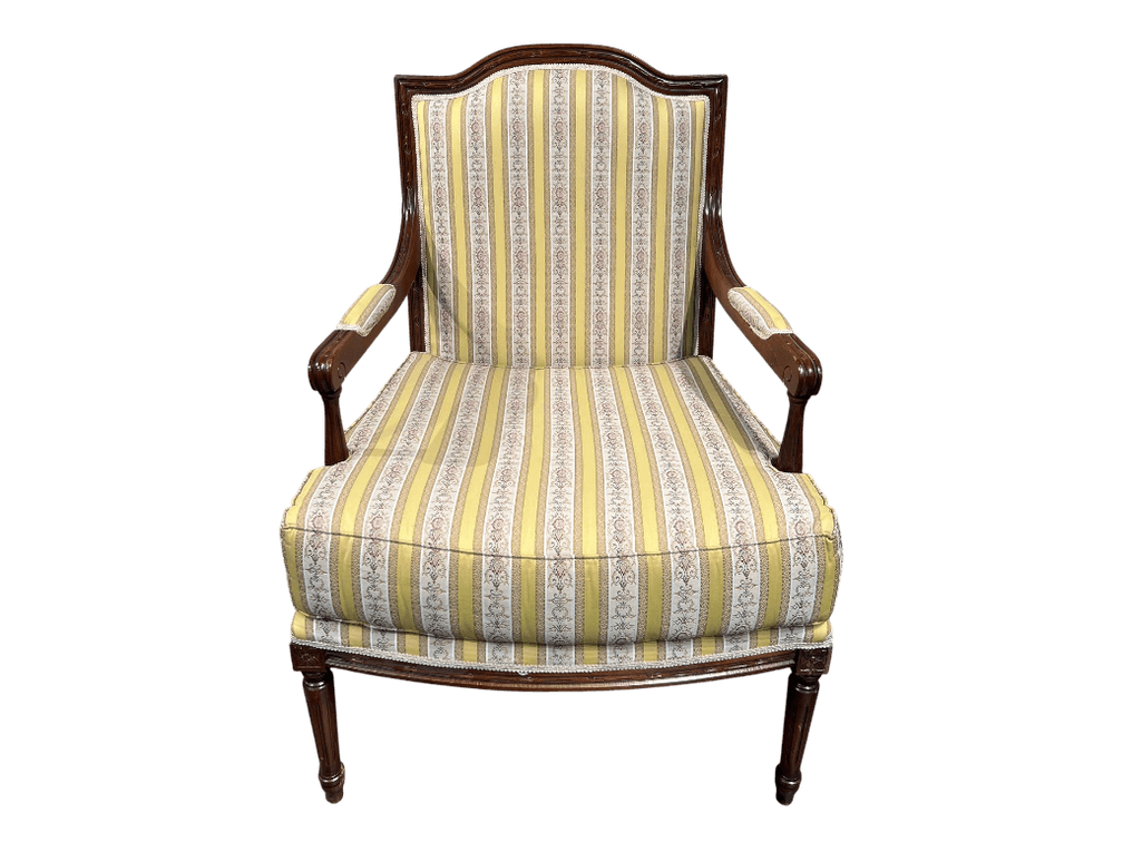 French Provincial Mahogany Fauteuil Armchair