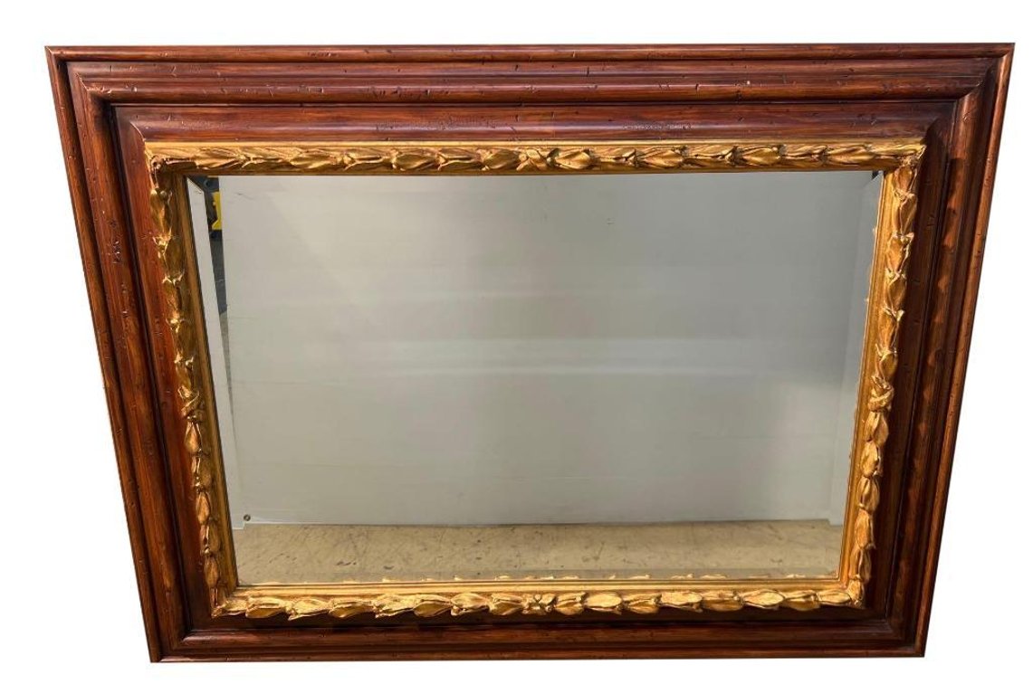 $1,500+ Carved Wood and Gilt Leaf Rectangular Wall Mirror