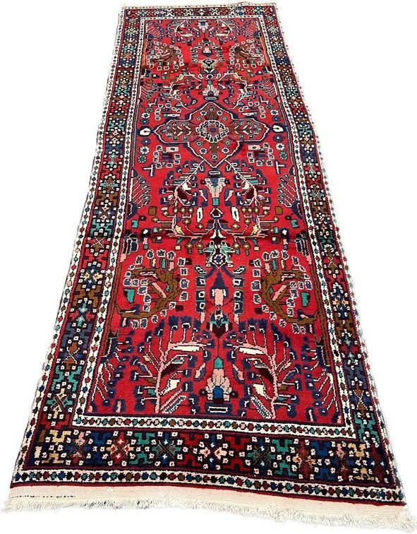 $3,040 — Persian Hamedan Runner 3'4" x 9'6" Handwoven Wool