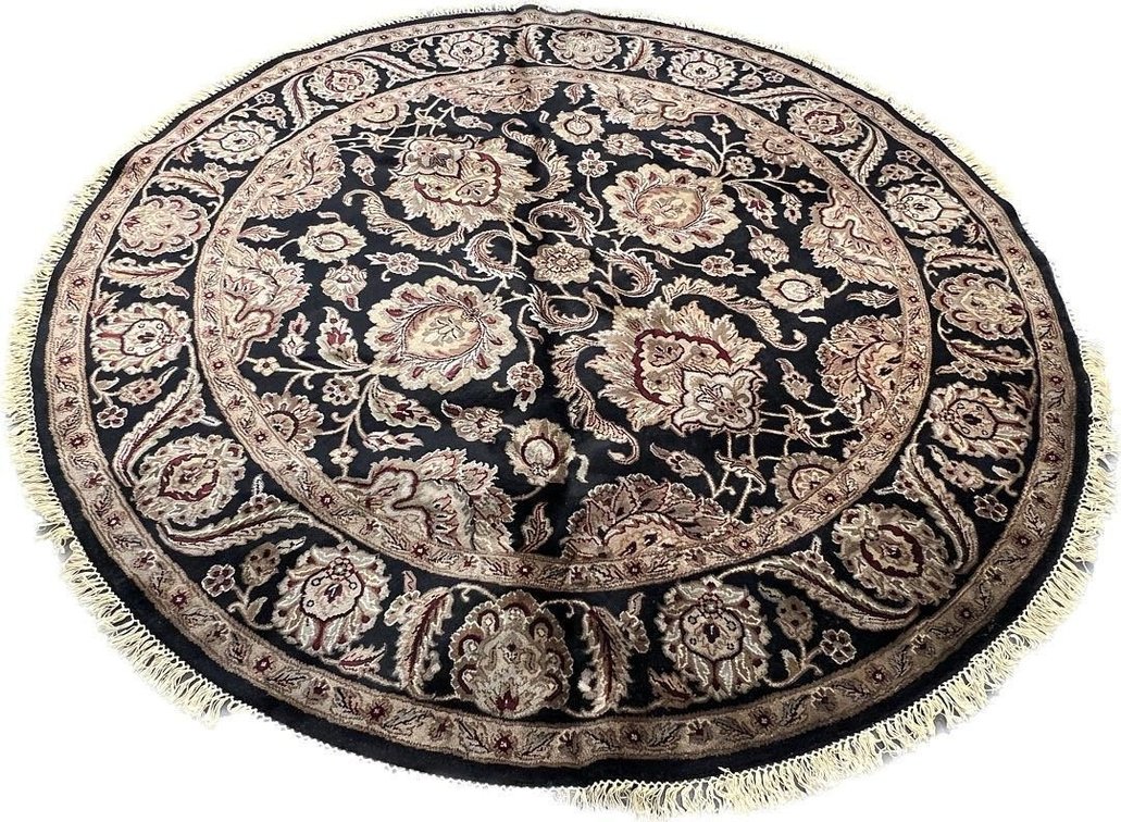 $5,435 — Round Khorasan Design Wool Rug 8'1" x 8'1"