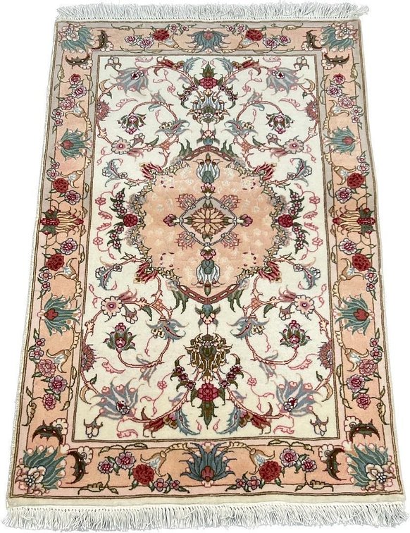 $3,520 — Fine Persian Tabriz Wool & Silk Rug 2'7" x 3'11"