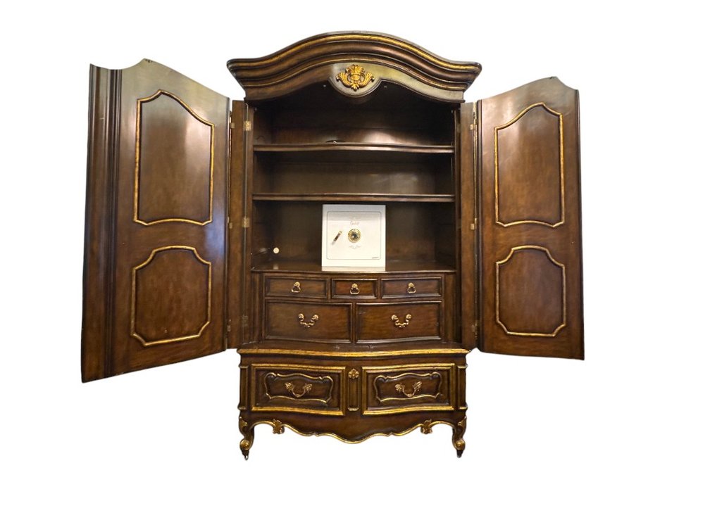 $12,000+ Marge Carson Vouvray Two Door Grand Armoire with Gardall Jewelry Safe, 106"H