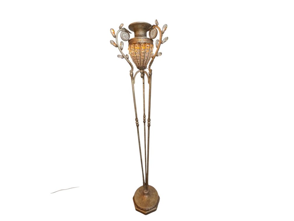 Crystal-Embellished Torchiere Floor Lamp, 74"