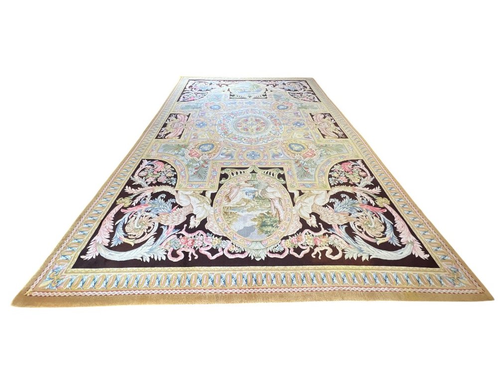 Magnificent Hand-Knotted French Savonnerie Design Wool Rug, 12'9" x 19'11"