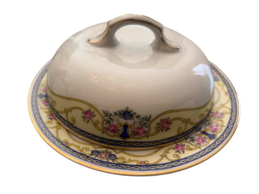 Porcelain Covered Butter Dish by Gorlay Aisai, Made in Czechoslovakia