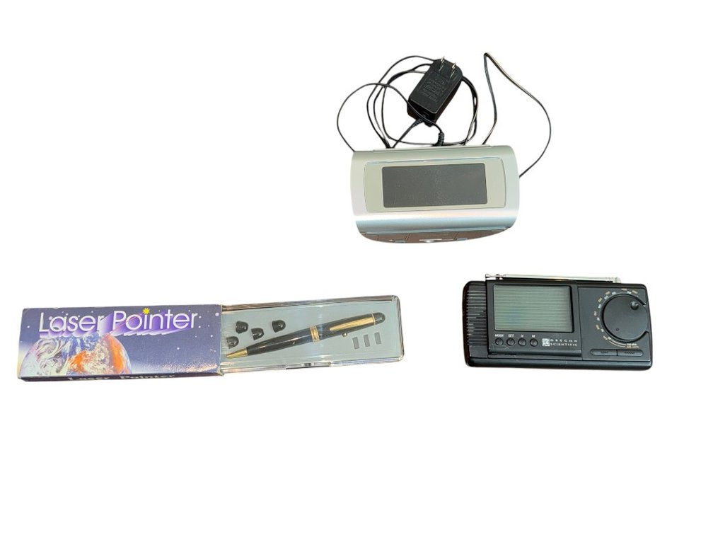 Electronics & Gadgets Bundle - Radio, Clock, and Laser Pointer