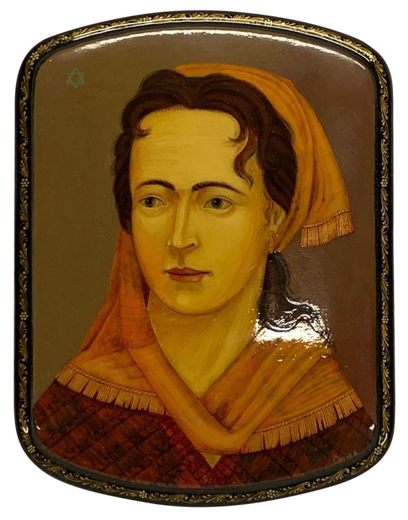 Russian enamel box, hand painted