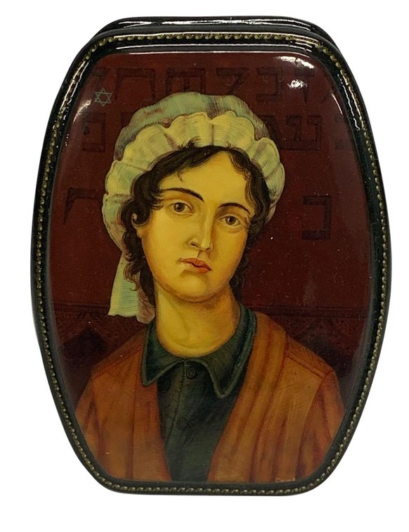 Russian enamel box, hand painted