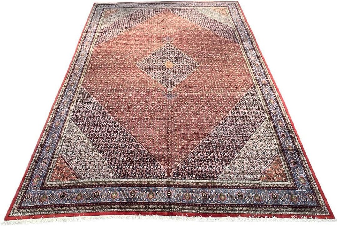 $30,400 Persian Tabriz Hand-Knotted Wool & Silk Rug — 13'1" x 19'4"