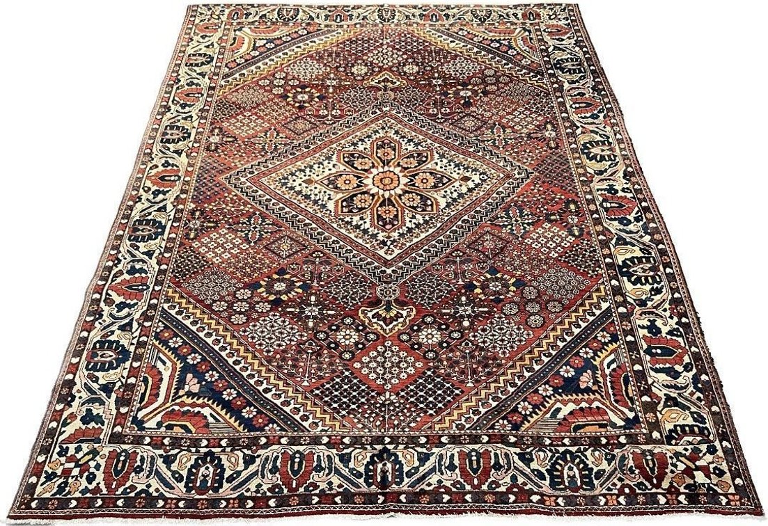$16,310 Persian Bakhtiari Hand-Knotted Wool Rug — 10'11" x 13'9"