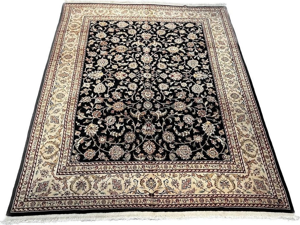 $6,320 Tabriz Design Hand-Knotted Wool & Silk Rug — 7'9" x 9'9"