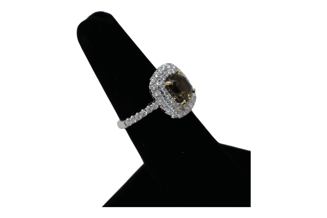 4 CTW GIA Certified Natural Alexandrite & Diamond Double Halo Ring, 3ct Alexandrite, 1ct Natural Diamonds F VS, 18K Gold