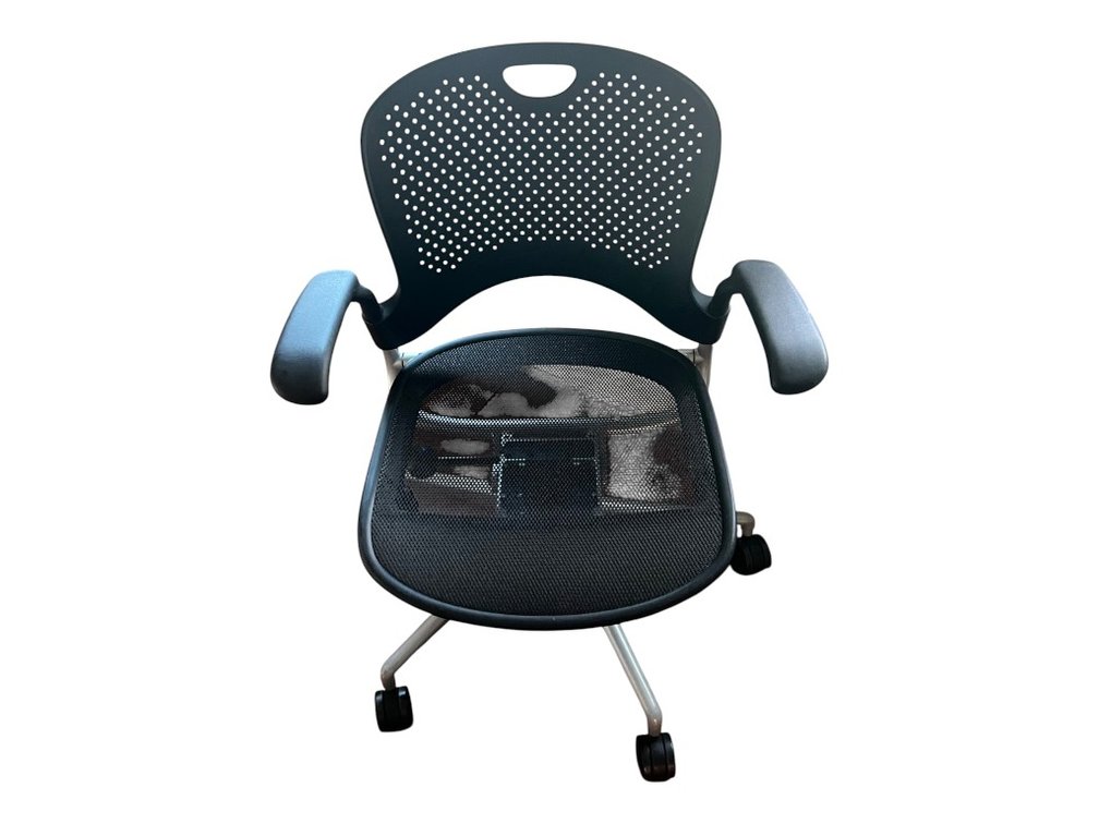 Perforated-Back Mesh Task Chair with Arms and Five-Star Caster Base, 33"