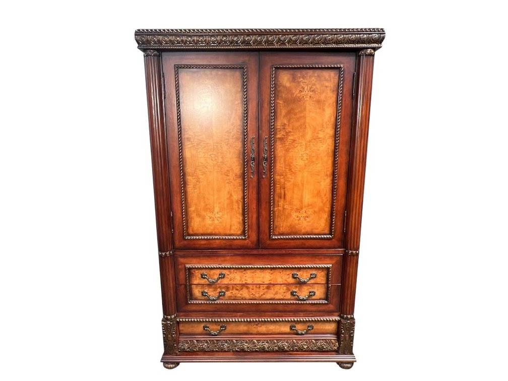 Burl Mahogany Armoire, 75"