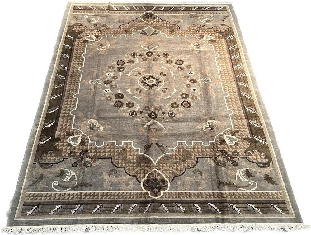 $8,400 Tibetan Design Indian Hand-Knotted Wool Area Rug, 9'0" x 12'2"