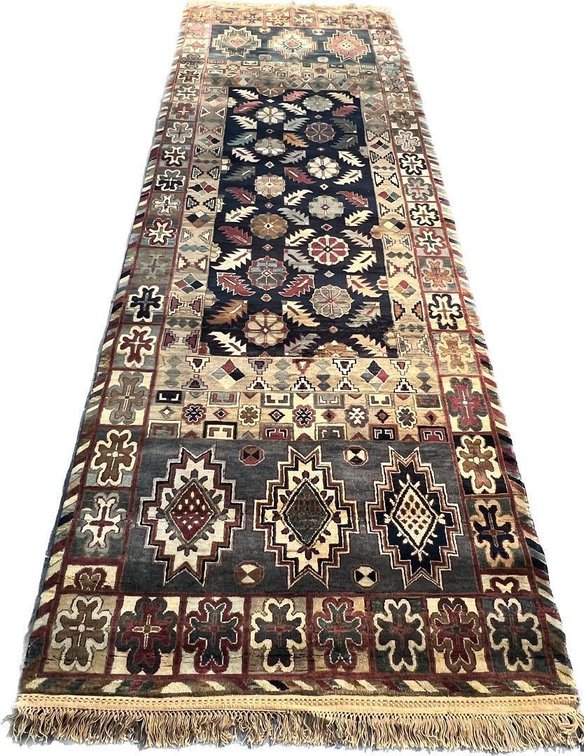 $5,500 Khorasan Design Hand-Knotted Wool Runner Rug, 4'1" x 12'1"