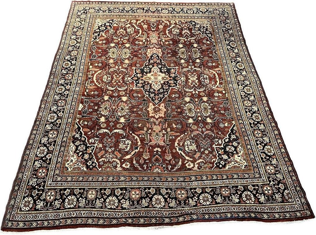 $17,500 Fantastic Semi- Antique Mahal Persian Hand-Knotted Wool Area Rug, 10'3" x 13'9"