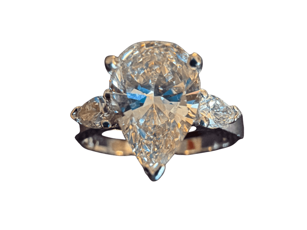 2.07 ctw Pear-Shaped Diamond Three-Stone Ring, Platinum, GIA Certified
