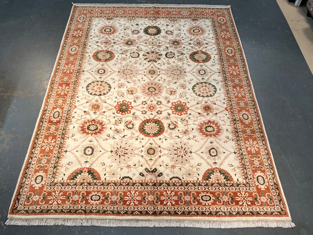 $14,470 Wool Agra Design Hand-Made Area Rug 9'2" x 12'4"