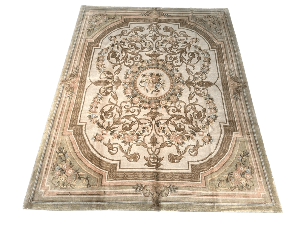 $7,000 Hand-Made Wool Tibetan Design Area Rug 8'2" x 11'2"