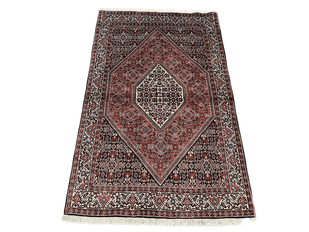 Bidjar Wool Hand-Made Area Rug Geometric Medallion Pattern 3'.9"x5'.6"