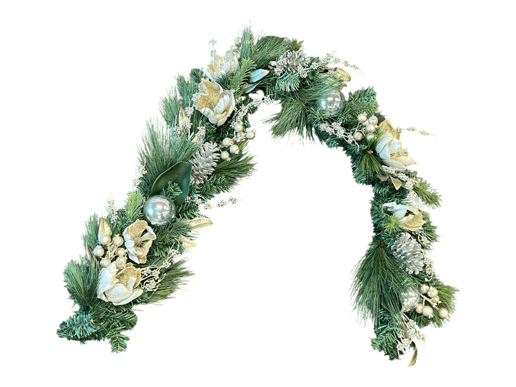 Balsam Hill Artificial Pine Holiday Garland with Gold Accents