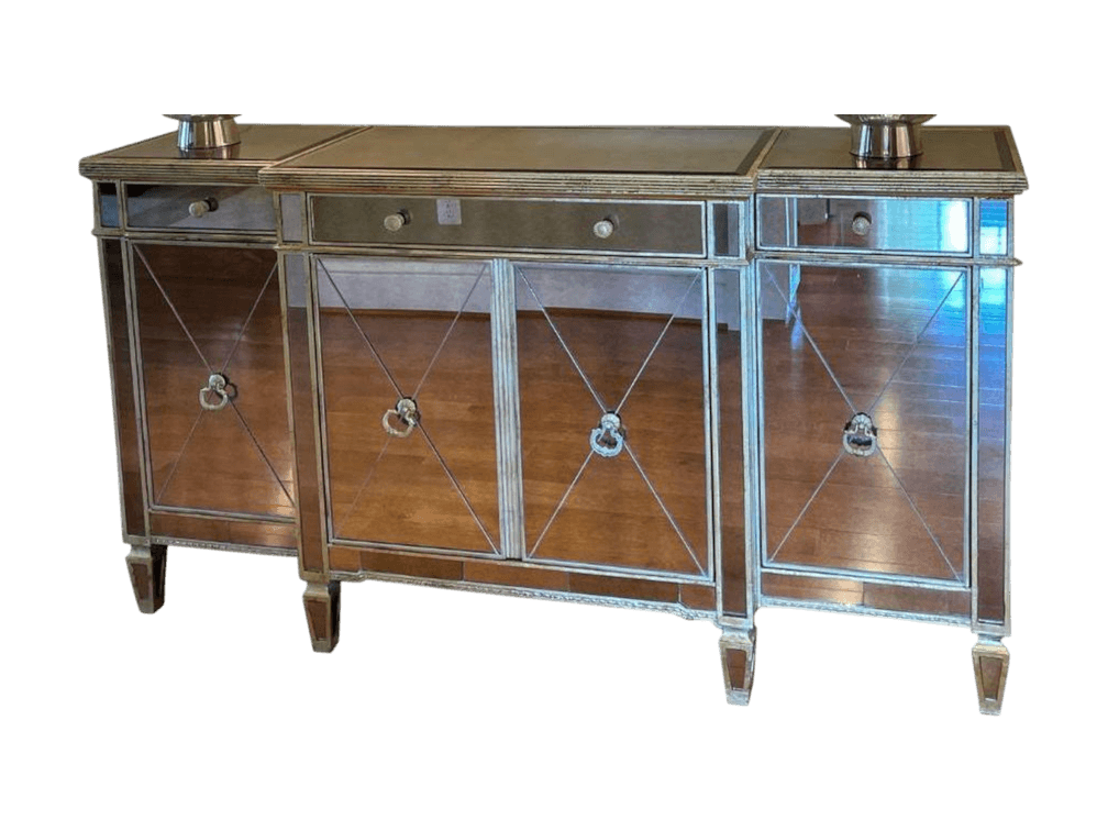 Mirrored Sideboard Buffet with Wine Storage and Drawers