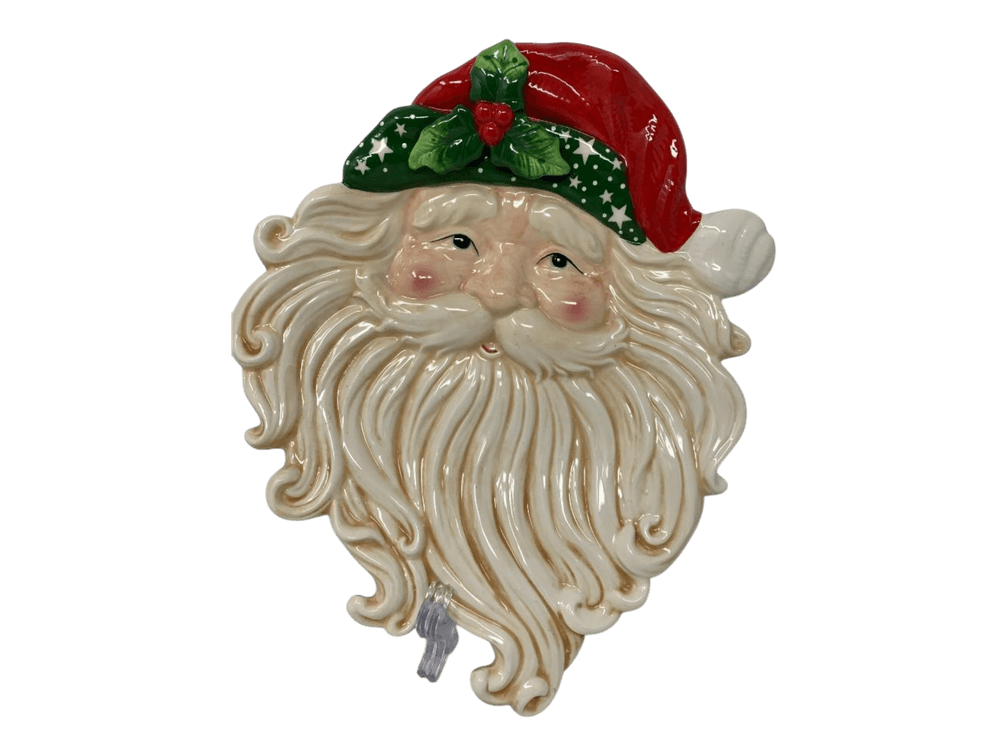 Santa Server with Unique Santa Hat, Ceramic, 10" x 13"