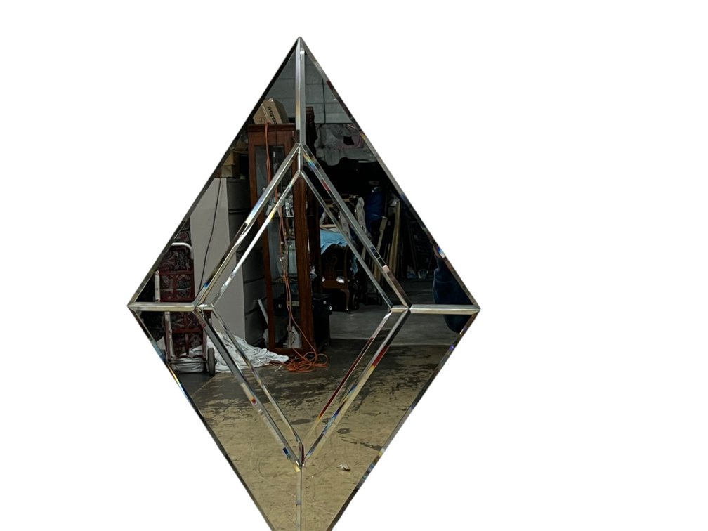 Mirror geometric beveled wall mirror, 24 x 36”