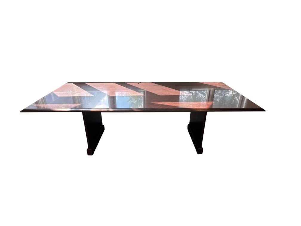 Conference Table with Mahogany Finish and Pedestal Bases, 96 x 42 x 31”