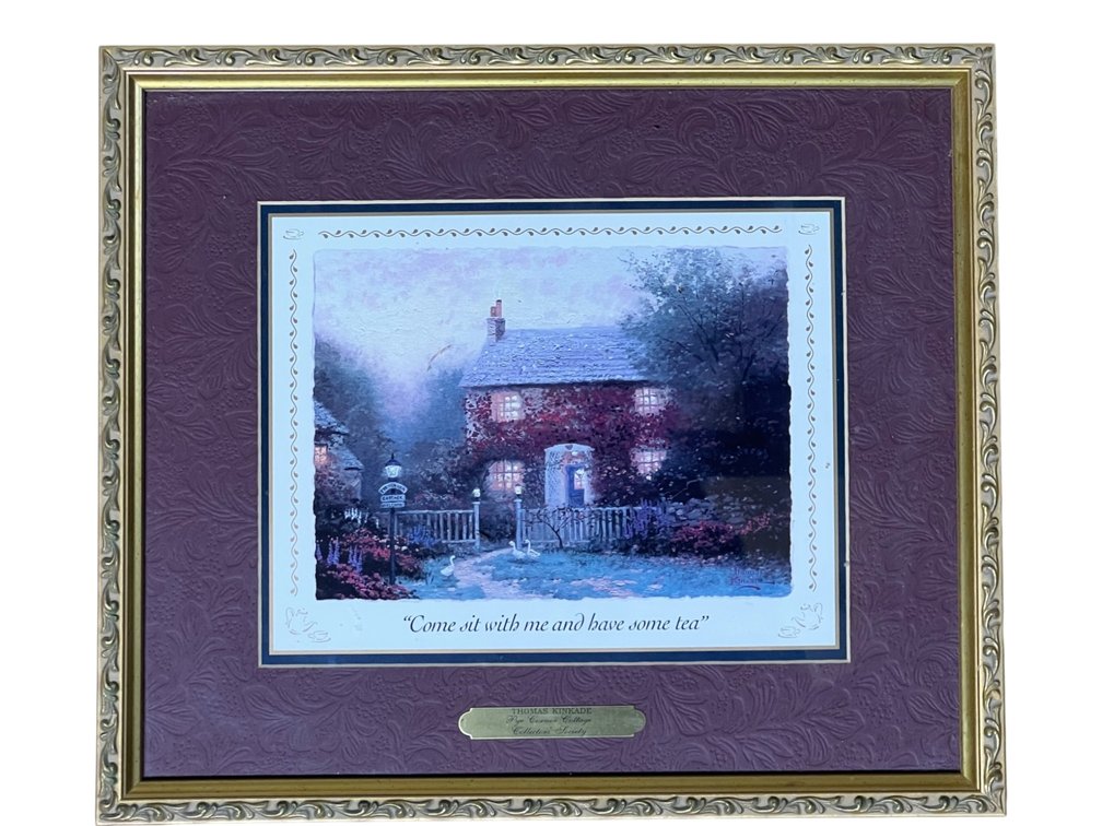 Print by Thomas Kinkade "Pye Corner Cottage" Framed Wall Art, 14 x 13”
