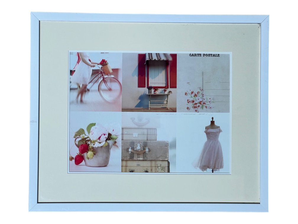 Framed Decorative Photo Collage Print with White Mat, 23 x 19”