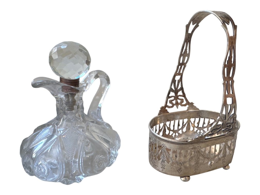 Silverplate Pierced Basket with Swing Handle, 8 in.