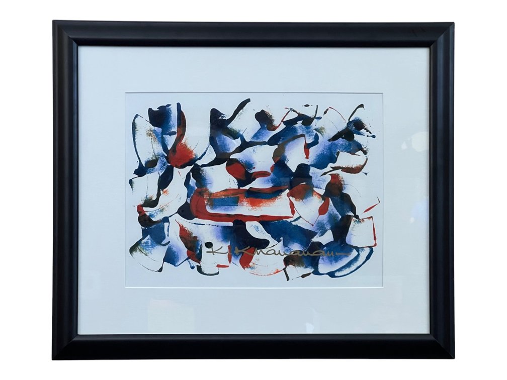 $3,500 Original Abstract Oil on Paper, Hand Signed by Kamran Khavarani with COA — 10” x 13”