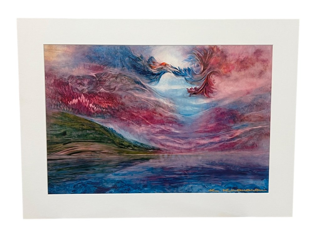 22 x 16” Kamran KhavaraniColorful Abstract Landscape Offset Print on Paper by Kamran Khavarani, Mounted — 22” x 16”