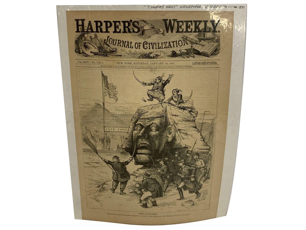 Harper's Weekly Thomas Nast Newspaper Cover Illustration
