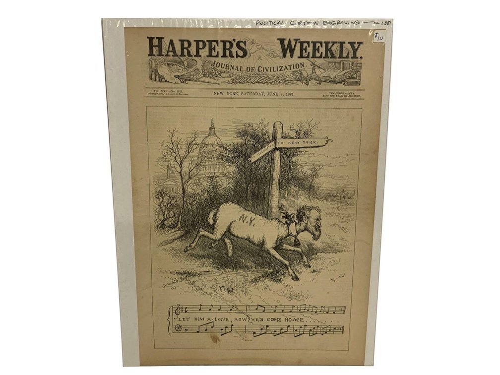 Harper's Weekly Political Cartoon Engraving