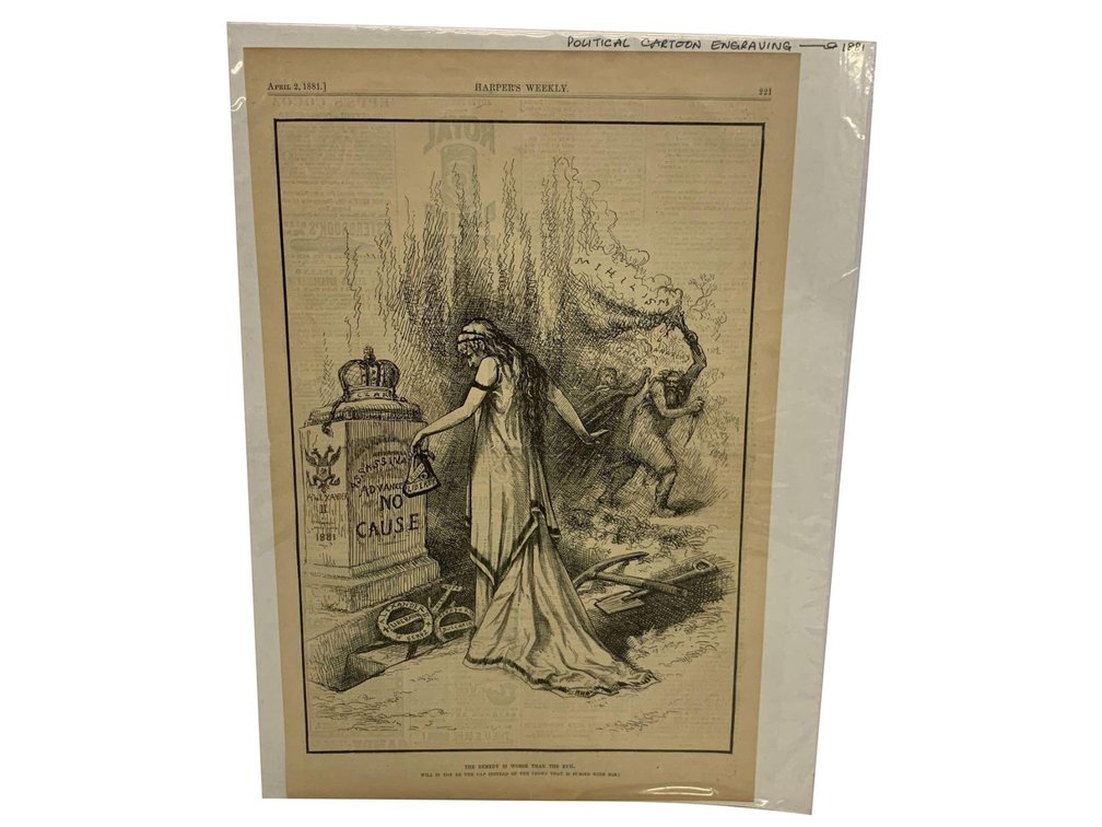 Harper's Weekly Political Cartoon Engraving