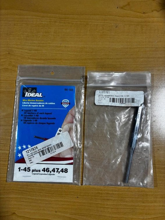 Lot of 2 Ideal Wire Marker Booklet & Gearwrench Punch 3/16"