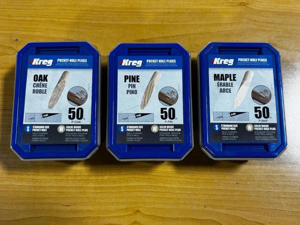 (3) Kreg Pocket Hole Plugs - Oak, Pine & Maple